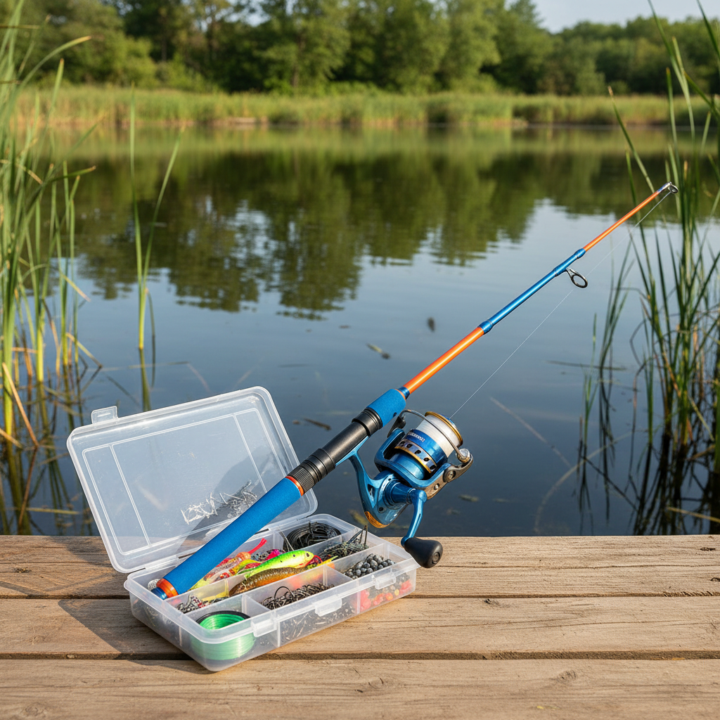Kids Functional Fishing Set with Full Tackle Box