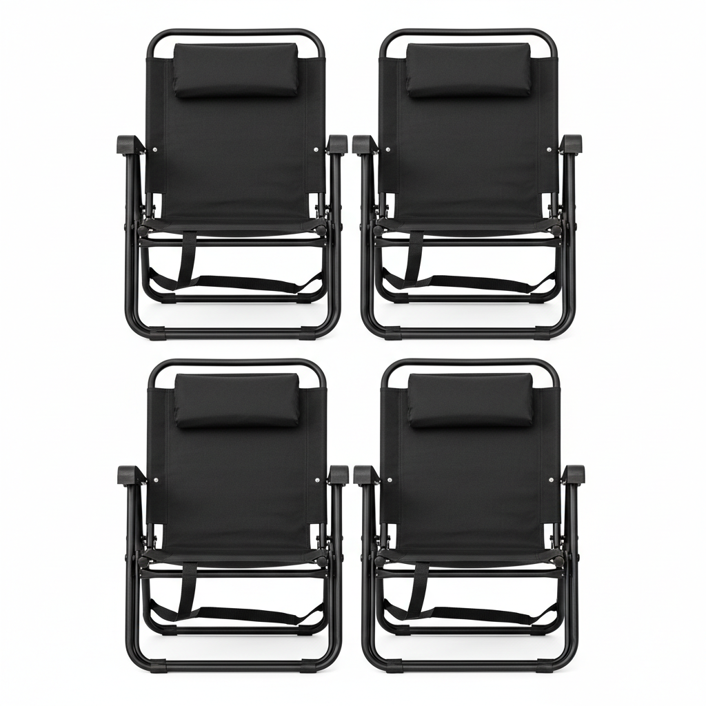 Black Beach Chair Set of 4