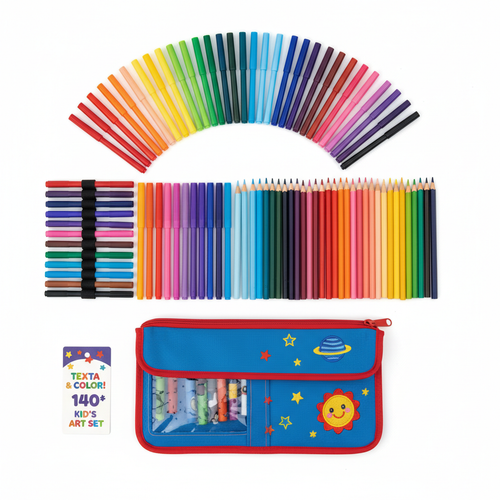140 Piece Texta & Pencil Set