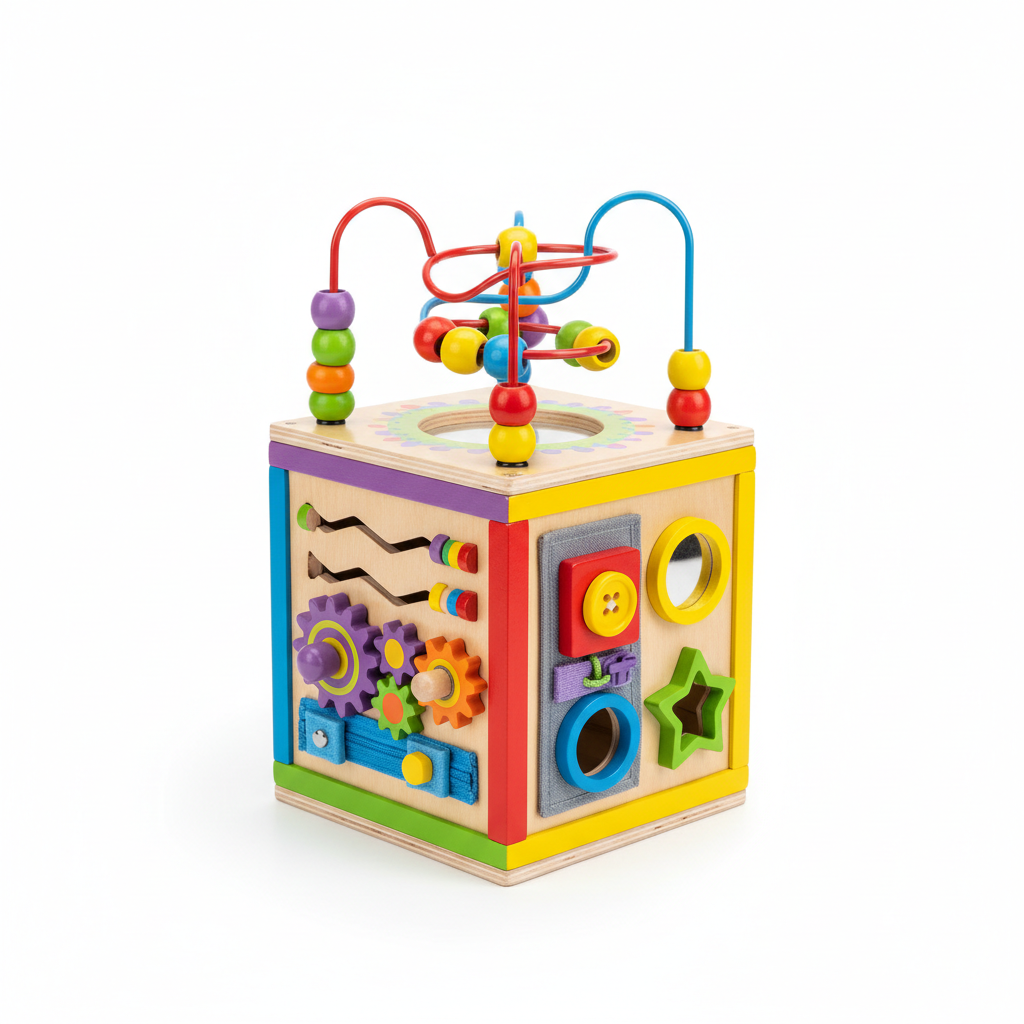 6 in 1 busy cube toddler activity travel toy colourful