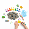 Kids rock painting kit with rocks paints brushes and stencils